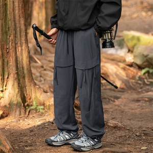 户外徒步登山裤防水冲锋裤男款春季宽松直筒工装裤子 K3508 特P50图片