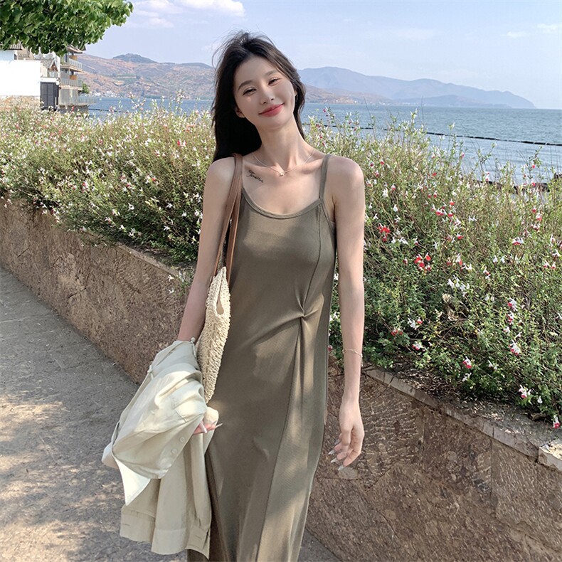 新中式盘扣防晒衣衬衫女2025夏季新款轻熟风吊带连衣裙,女装连衣裙,2C129