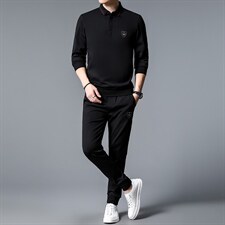 S30733-2钱塘2020-2时尚休闲百搭简约中青年男士长袖套装P132，男装休闲套装，钱塘207-2