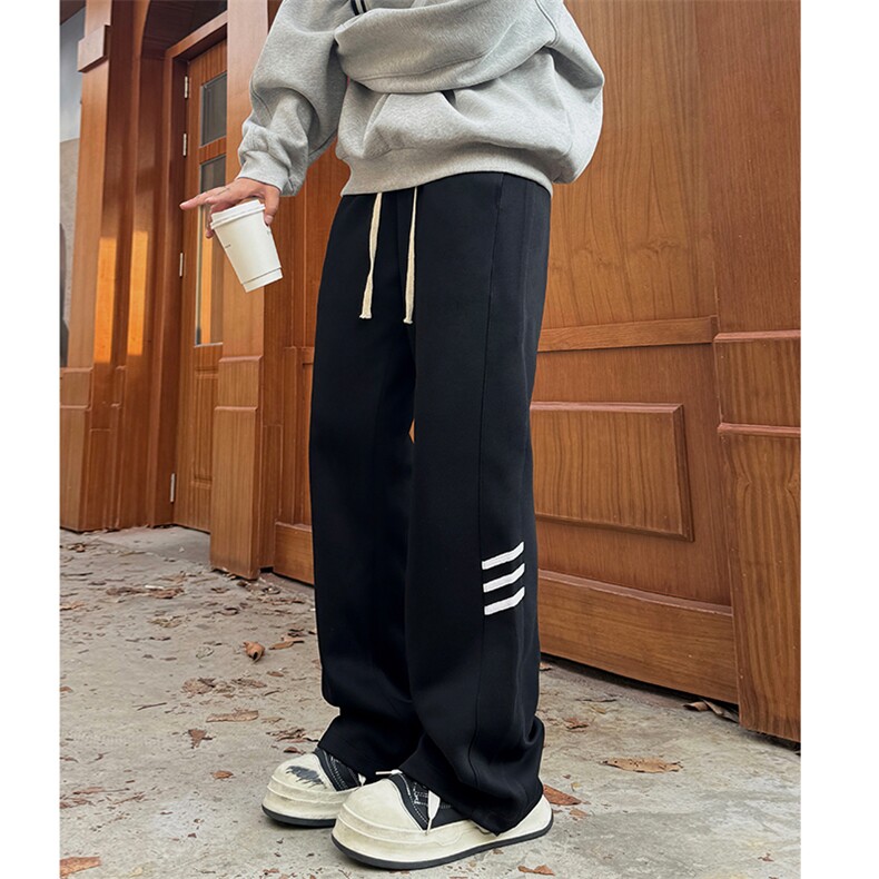 现货情侣巴黎三杠微喇卫裤学生情侣运动裤A210A-WK03-P35，男装休闲裤，电商A210A