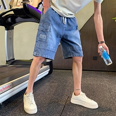 2025新款夏季牛仔短裤男潮牌休闲宽松运动男士短裤A313-1-K68-P68，男装牛仔裤，电商A313-1