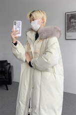 8XL-M90白鸭绒大毛领羽绒服男中长款过膝设计感牛角扣YRFC05P398，男装羽绒服，电商D206-1