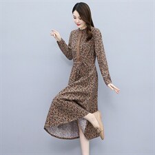 高档全棉碎花连衣裙女2026春新款收腰显瘦蕾丝拼接减龄长袖裙子图片