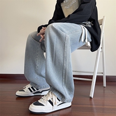 KP872P65港风抽绳水洗牛仔裤休闲裤直筒拖地裤，男装牛仔裤，星座1204-3