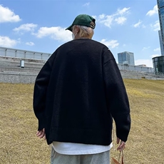 圆领毛衣男港味2023秋季复古日系针织衫GM40P48，男装针织衫/毛衣，星座1116-2