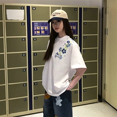 万针全刺绣解构设计260克重磅双纱纯棉高品质美式高街短袖T恤特39，男装T恤，电商A486