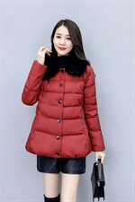 2020冬季新款简约时尚大毛领棉服保暖显瘦短款外套，女装棉衣/棉服，香香