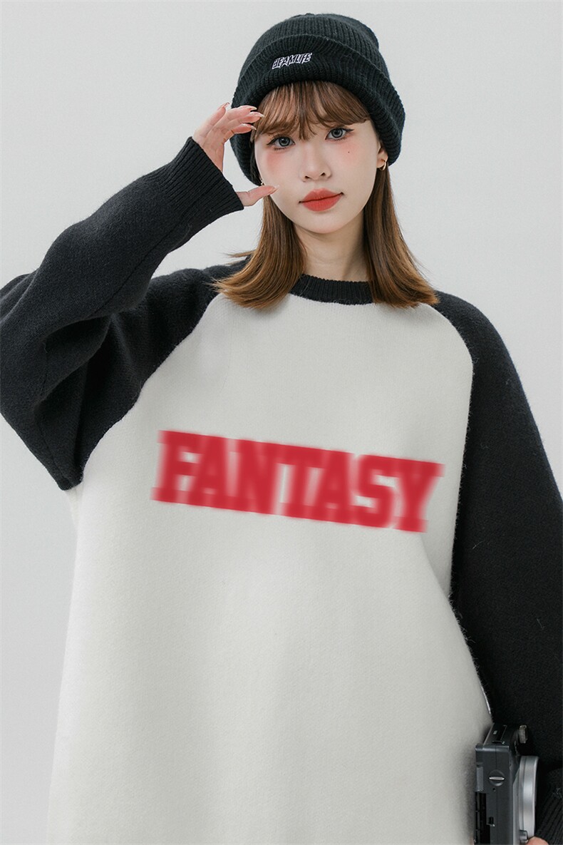 中性风23新款秋冬时尚百搭宽松字母印花毛衣M61001P65控88,男装针织衫/毛衣,电商A268