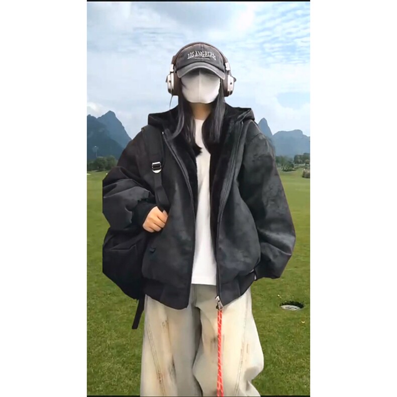 现货高品质美式冬季重磅座山雕大毛毛领pu皮棉衣男女加厚外套，男装皮衣，电商A486-1