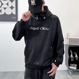 新款卫衣男生春秋款高领连帽外套满天星重磅2024新款秋季衣服WW25图片
