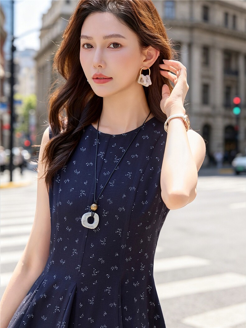 时尚无裙圆领小清新碎花小衫阔腿裤两件套气质优雅套装女,女装套装/套裙,水衣源