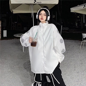 潮流vibe百搭字母刺绣棒球夹克复古男女街头宽松美式外套潮 JK010图片