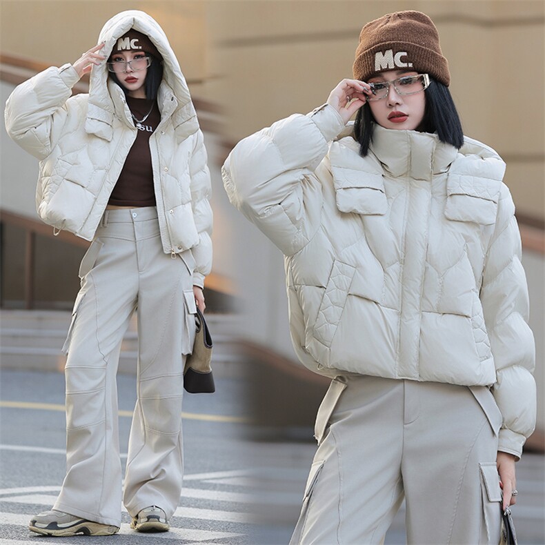 现货2024年冬季羽绒服女超好看新款今年流行显瘦洋气90白鸭绒外套,女装羽绒服,琦鑫阁（原依鑫阁）