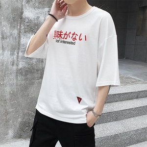 短袖T恤男ulzzang原宿日系宽松潮流印花情侣打底上衣服 DS346TP25图片