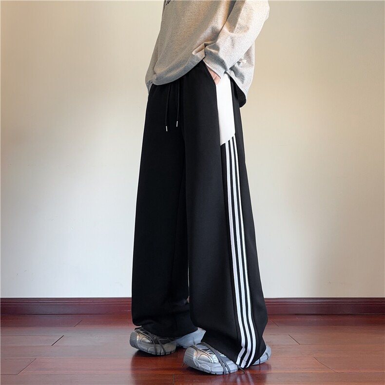秋季新款美式条纹潮流三条杠百搭休闲卫裤B315-K25348-特p40控78,男装休闲裤,电商B315