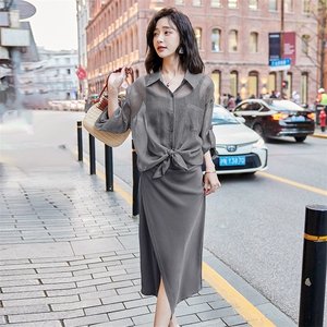 阔腿裤套装女2025年夏季新款时尚洋气欧货漂亮御姐防晒衬衫三件套图片