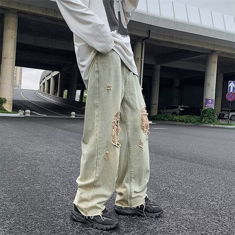 高街破洞牛仔裤男韩版潮流痞子帅气2023秋季新款ins长裤RK939-P39图片