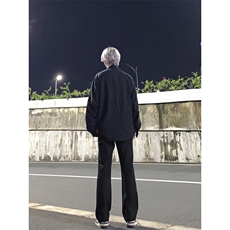 高街vibe纯色牛仔裤男款夏季修身直筒弹力微喇叭裤，男装牛仔裤，星座310A-4