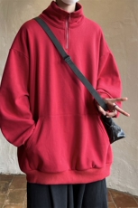 1360克重磅半拉链POLO衫50%棉50%涤纶大码M-5XL卫衣男WY77077P65，男装Polo衫，星座226-2