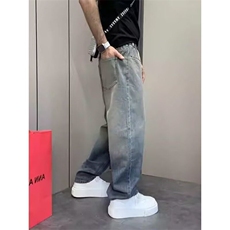 1506/QB8290/P57秋季新款男宽松百搭长裤美式渐变复古潮流牛仔裤，男装牛仔裤，星座1506