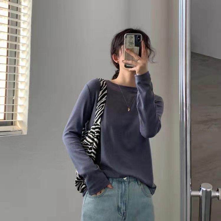 2021春季～现货打底高弹力长袖T恤，女装T恤，LMNC