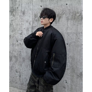 WJ9980-P85美式飞行员棉服夹克短宽廓形潮牌工装外套男秋冬棒球服图片