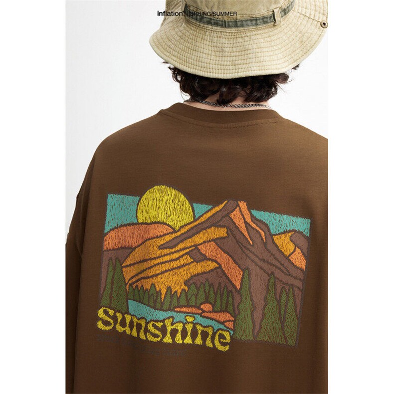 265G户外绣花发泡印花T恤2025春夏美式街头重磅休闲短袖TX11P65，男装T恤，电商A400（原B301）