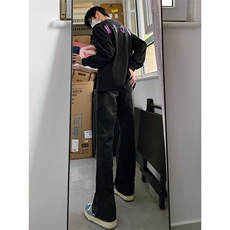 B221美式ins高街暗黑光版修身微喇牛仔裤LK23137-P55控78，男装牛仔裤，电商B221