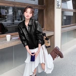 春季新款大货 2026韩系复古皮衣外套女机车服M2605P160K258图片
