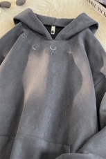 刺绣麂皮绒连帽卫衣QC5187-TP55控价78套头外套男秋季潮流大码，男装卫衣，电商A102-1