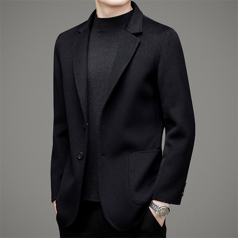 D6601秋冬2023年男士澳毛毛呢大衣羊毛呢子双面尼西装小西服P458,男装毛呢大衣,电商B360