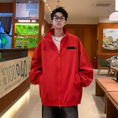 JK205/P65春装新款个性魔术贴立领飞行员夹克男潮外套上衣，男装夹克，电商基地A050