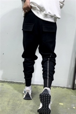 B230-9187P85简约纯色个性刺绣束脚片运动卫裤男士百搭九分裤，男装休闲裤，电商B230