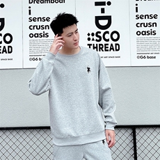 时尚潮流男士宽松休闲长袖套头卫衣舒适百搭适合秋季穿着男装，男装卫衣，德尔信羊绒