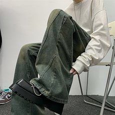 高品质秋冬男牛仔裤工装拼接渐变色直筒宽松长裤NK1581P65，男装牛仔裤，星座1013-1