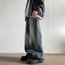 xz905-2-Z023##P65-（控98）扎花工艺高街美式水洗牛仔裤，男装牛仔裤，星座905-2