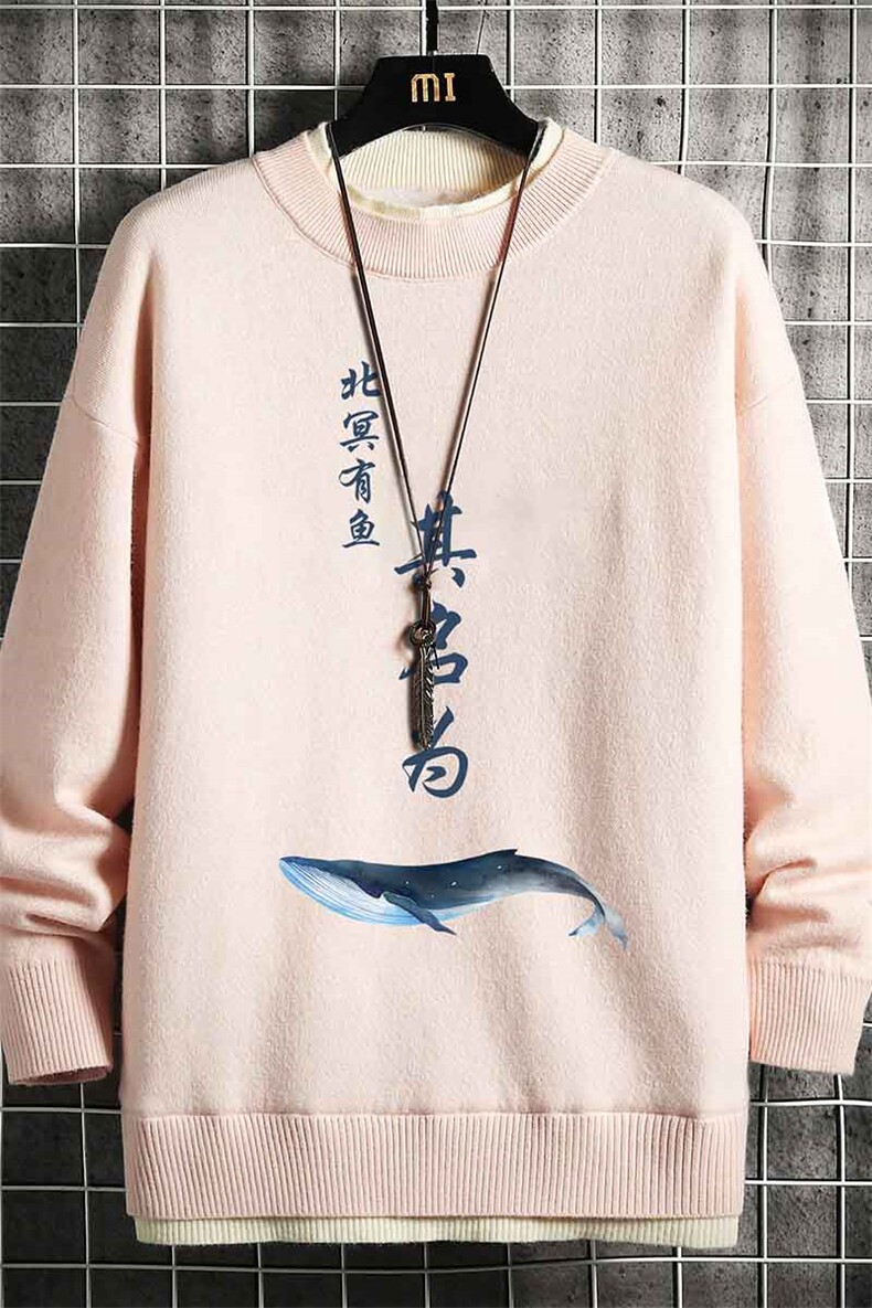 控78假两件毛衣男大码加绒针织衫男毛线衣M80261-P55加绒P70,男装针织衫/毛衣,电商A040A
