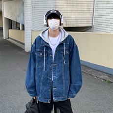 爆爆2025春男士连帽牛仔宽松外套百搭牛仔夹克JK780-P7598，男装夹克，星座1103-3