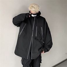 美式复古冲锋衣外套男机能风户外夹克痞帅小众帅气潮JK08532-P63，男装夹克，星座308B-2