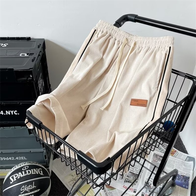 休闲短裤男韩版潮高街帅条纹拼色2026夏季新款ins五分裤K3602-P35,男装牛仔裤,星座412