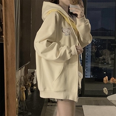 2024新款港风美式vibe潮流宽松百搭刺绣开衫连帽卫衣女ZW388-P75，男装卫衣，星座313A(原308A-2)