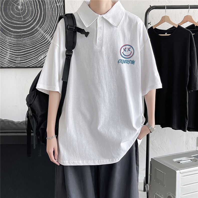 港风polo衫休闲潮大码情侣男女翻领纯色短袖T恤DP7229P35控,男装Polo衫,星座227-7