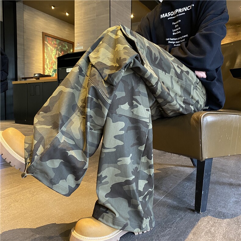 抖音品质美式高街迷彩工装大口袋宽松休闲裤B315-K25623-p65控88，男装工装外套，电商B315