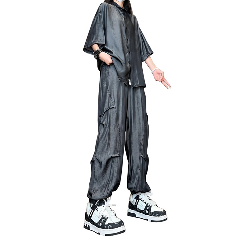 量大优供视频束脚冰丝长裤M-5XL特P30控68CK32,男装休闲裤,电商B325