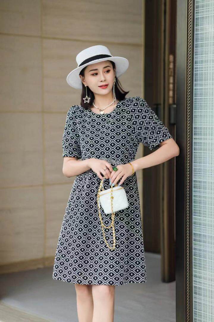 夏季连衣裙，提花，女装连衣裙，雪飞诗