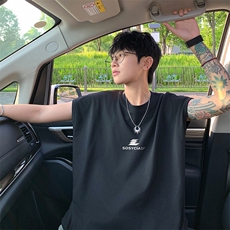 量大优得物抖音高品质重磅230克美式印花无袖t恤背心WB526特P18，男装背心/马甲，电商A486