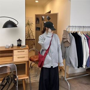 2025 420克重磅开衫卫衣boxy短款松绿石棒球衫外套男G1148 特P48图片