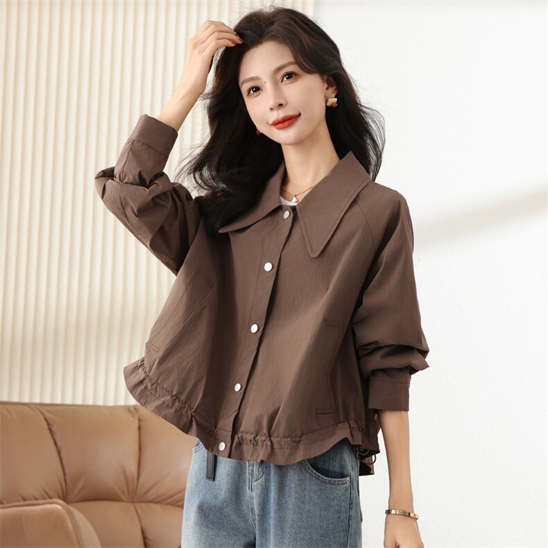 美式复古小个子香风短外套春秋2023新款白搭高级感棒球服早秋女装,女装短外套,梦懿尔