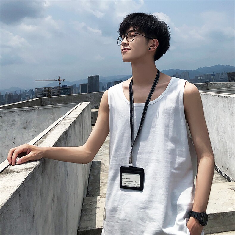 简约纯色运动无袖背心男宽松街头风百搭薄款T恤上衣B764-特价P18,男装背心/马甲,电商A007