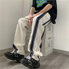长裤男裤子男织带插色九分裤男宽松运动休闲裤男K0473-P38，男装休闲裤，星座308B-1